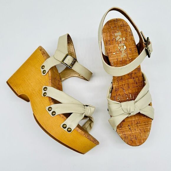 Korks Dawson Wedge Beige Sandals - Picture 1 of 6